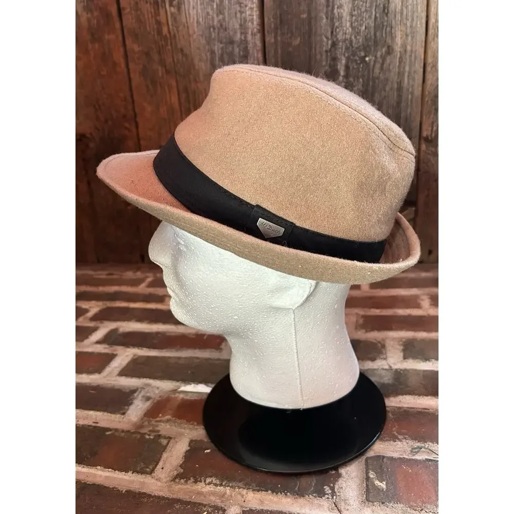 Vintage Erigary Fedora Top Hat Tan Wool Blend Felt Medium Mr Duck Adjustable VGC